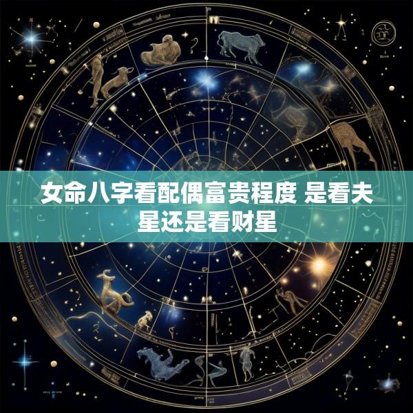 女命八字看配偶富贵程度 是看夫星还是看财星