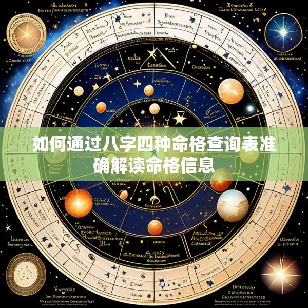如何通过八字四种命格查询表准确解读命格信息