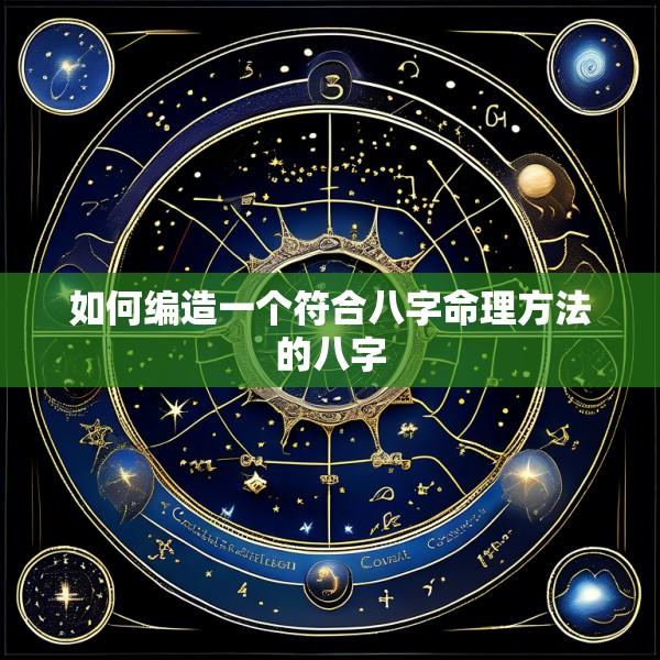 如何编造一个符合八字命理方法的八字
