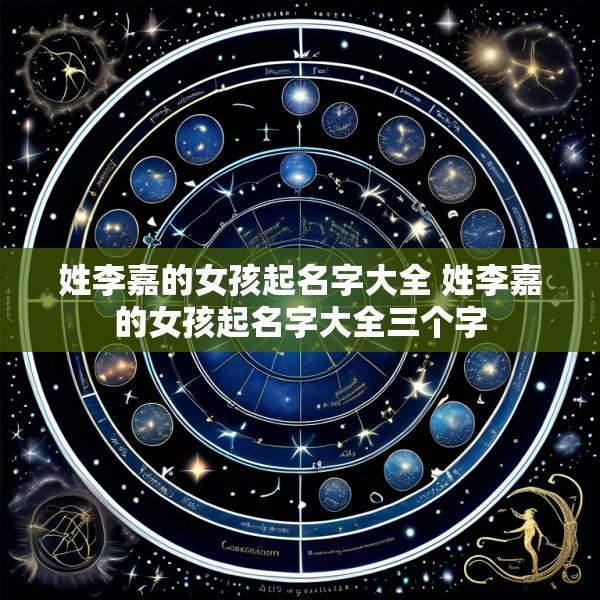 姓李嘉的女孩起名字大全 姓李嘉的女孩起名字大全三个字