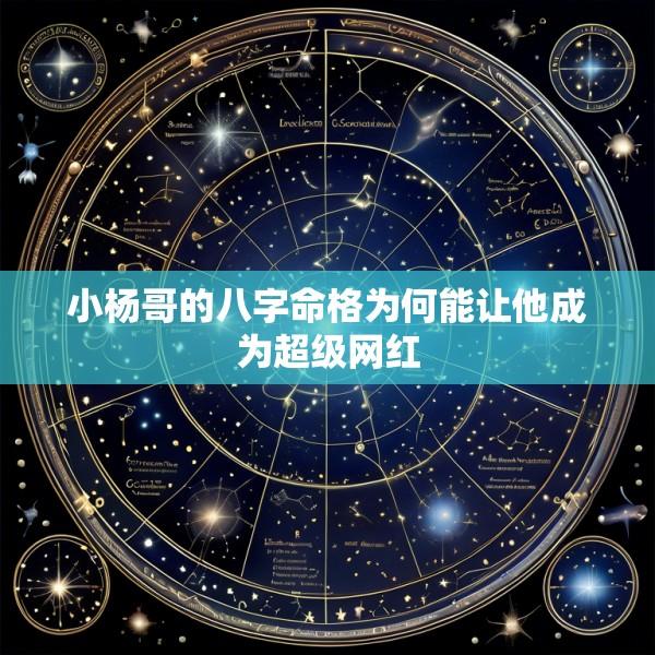 小杨哥的八字命格为何能让他成为超级网红