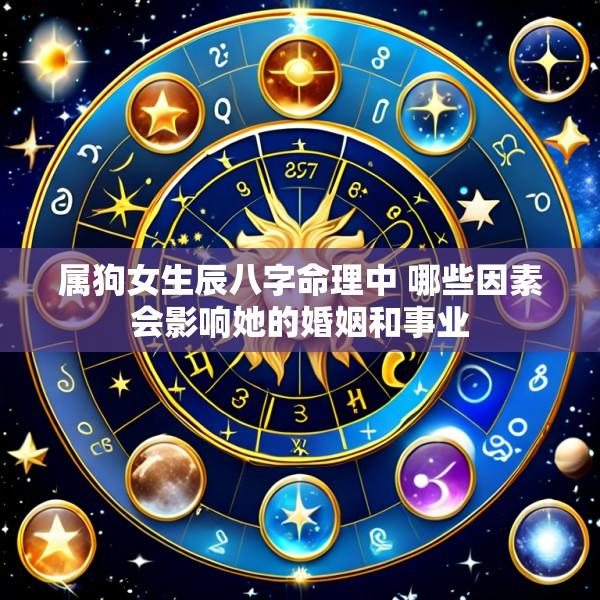属狗女生辰八字命理中 哪些因素会影响她的婚姻和事业