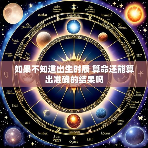 如果不知道出生时辰 算命还能算出准确的结果吗