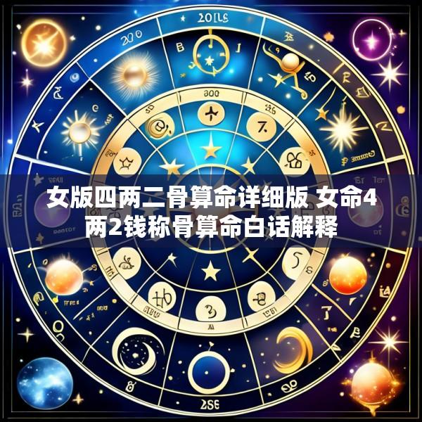 女版四两二骨算命详细版 女命4两2钱称骨算命白话解释