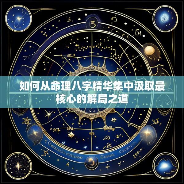 如何从命理八字精华集中汲取最核心的解局之道