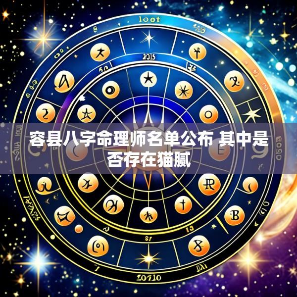 容县八字命理师名单公布 其中是否存在猫腻