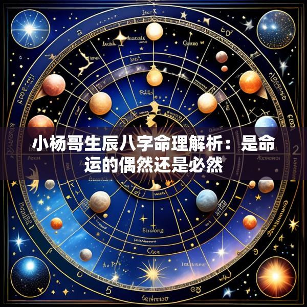 小杨哥生辰八字命理解析:是命运的偶然还是必然