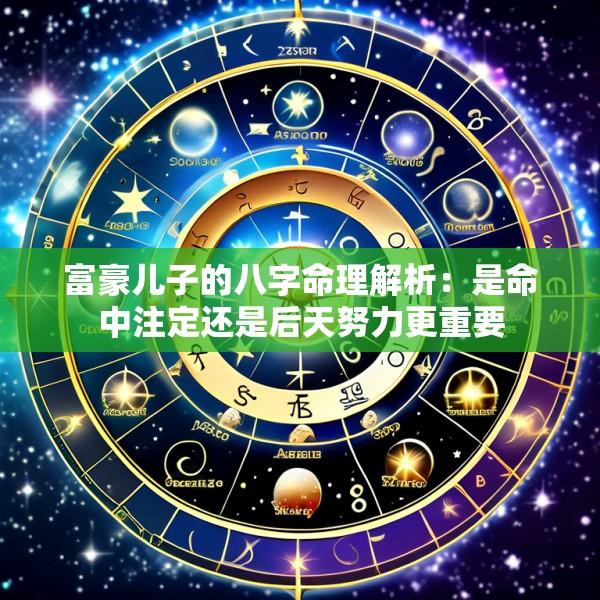 富豪儿子的八字命理解析：是命中注定还是后天努力更重要