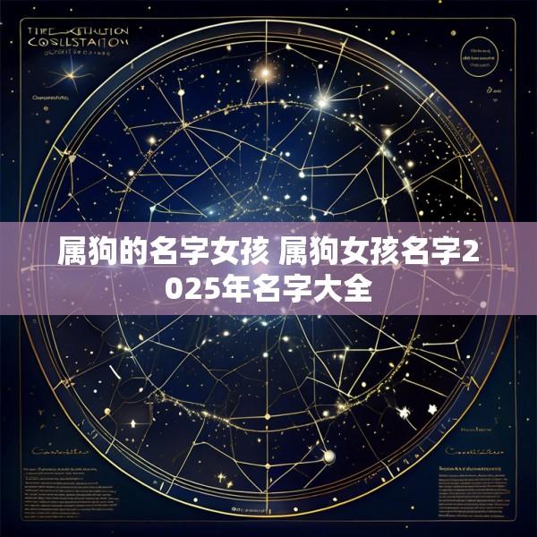 属狗的名字女孩 属狗女孩名字2025年名字大全