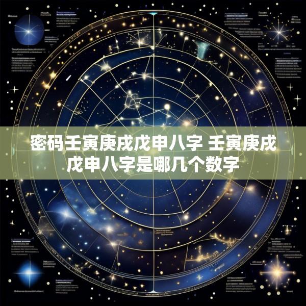 密码壬寅庚戌戊申八字 壬寅庚戌戊申八字是哪几个数字