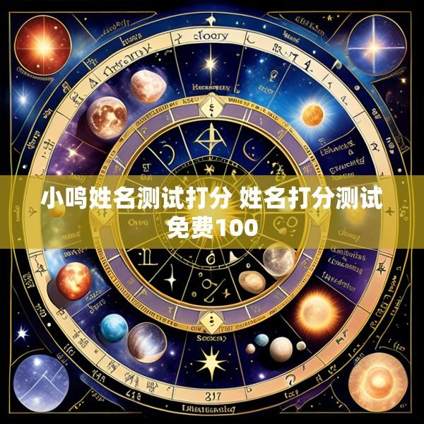 小鸣姓名测试打分 姓名打分测试免费100