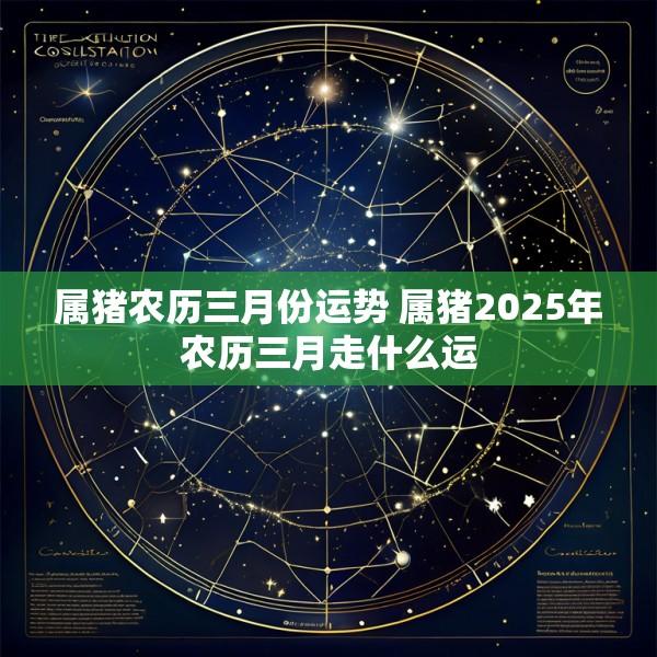 属猪农历三月份运势 属猪2025年农历三月走什么运