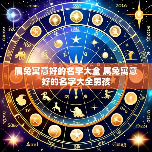 属兔寓意好的名字大全 属兔寓意好的名字大全男孩