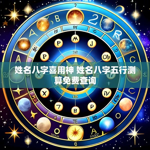 姓名八字喜用神 姓名八字五行测算免费查询