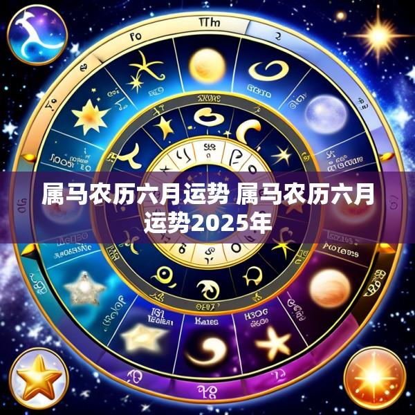 属马农历六月运势 属马农历六月运势2025年