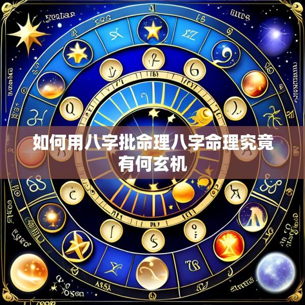 如何用八字批命理八字命理究竟有何玄机