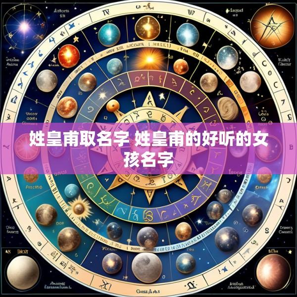 姓皇甫取名字 姓皇甫的好听的女孩名字