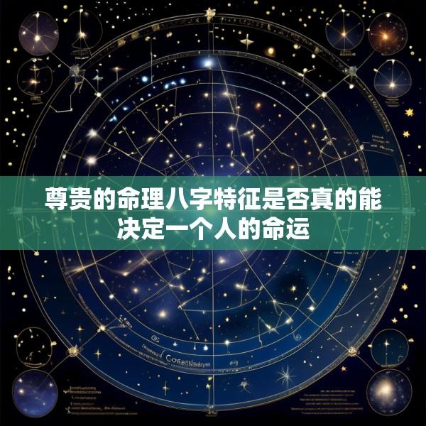 尊贵的命理八字特征是否真的能决定一个人的命运