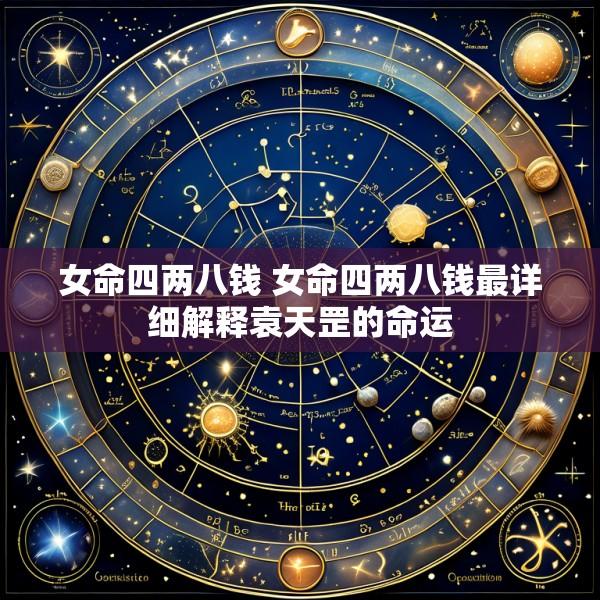 女命四两八钱 女命四两八钱最详细解释袁天罡的命运
