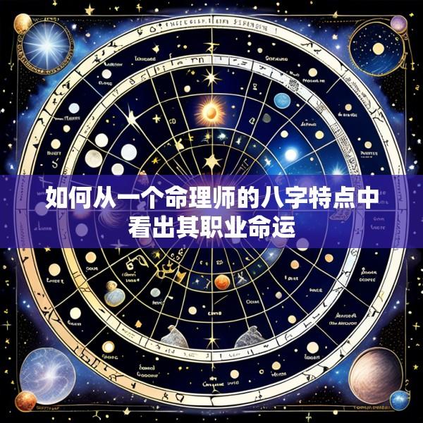 如何从一个命理师的八字特点中看出其职业命运