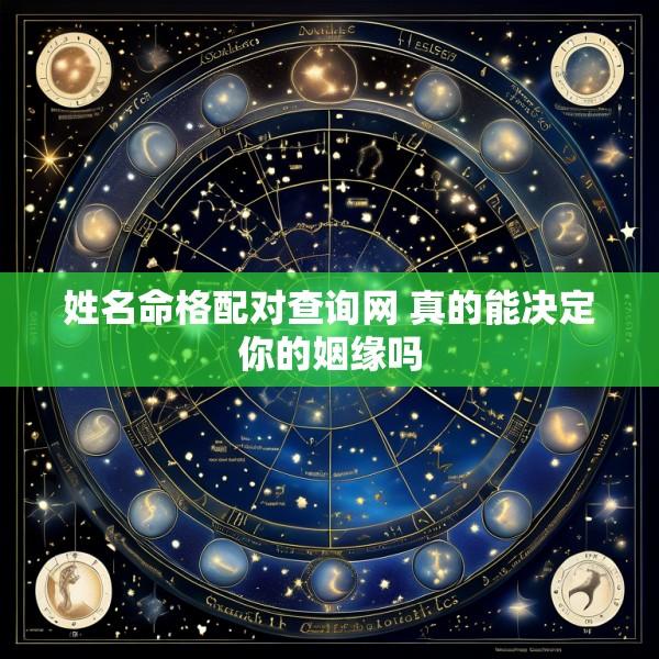 姓名命格配对查询网 真的能决定你的姻缘吗