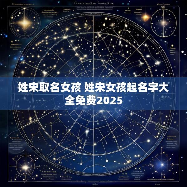 姓宋取名女孩 姓宋女孩起名字大全免费2025