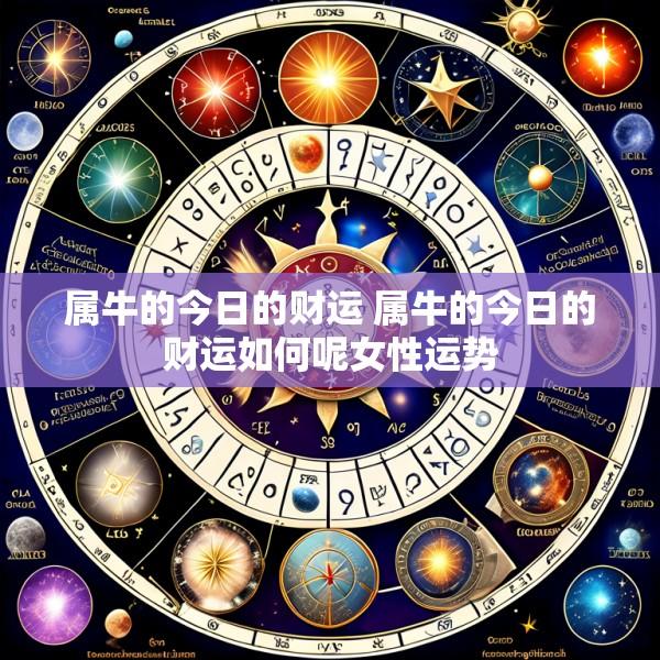 属牛的今日的财运 属牛的今日的财运如何呢女性运势