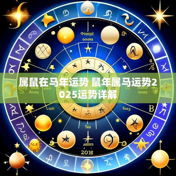 属鼠在马年运势 鼠年属马运势2025运势详解