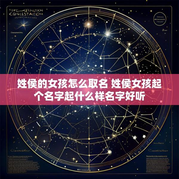 姓侯的女孩怎么取名 姓侯女孩起个名字起什么样名字好听
