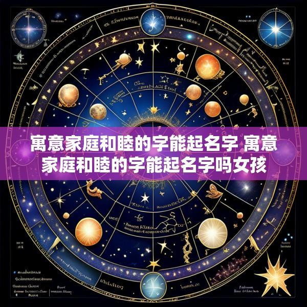 寓意家庭和睦的字能起名字 寓意家庭和睦的字能起名字吗女孩