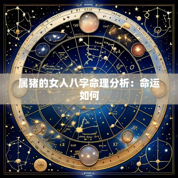 属猪的女人八字命理分析：命运如何