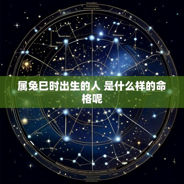 属兔巳时出生的人 是什么样的命格呢