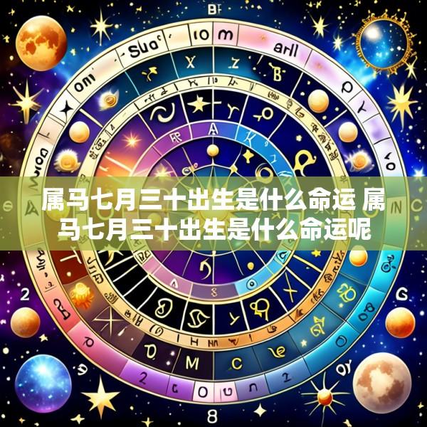 属马七月三十出生是什么命运 属马七月三十出生是什么命运呢