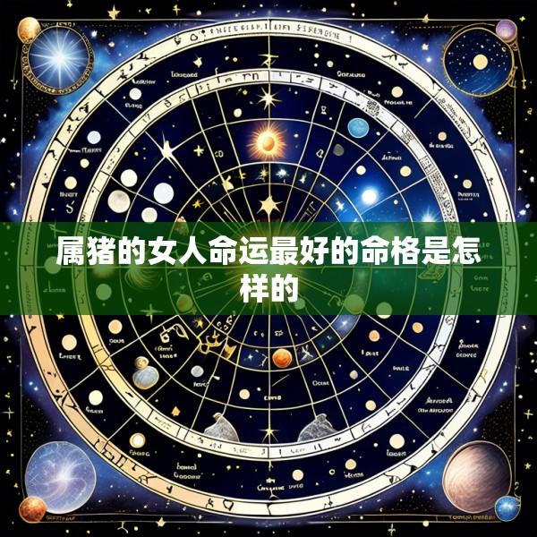 属猪的女人命运最好的命格是怎样的