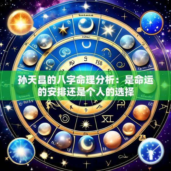 孙天昌的八字命理分析：是命运的安排还是个人的选择