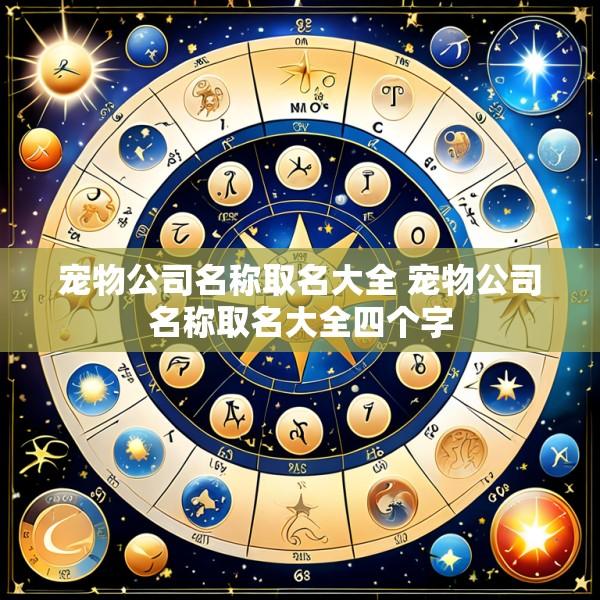 宠物公司名称取名大全 宠物公司名称取名大全四个字