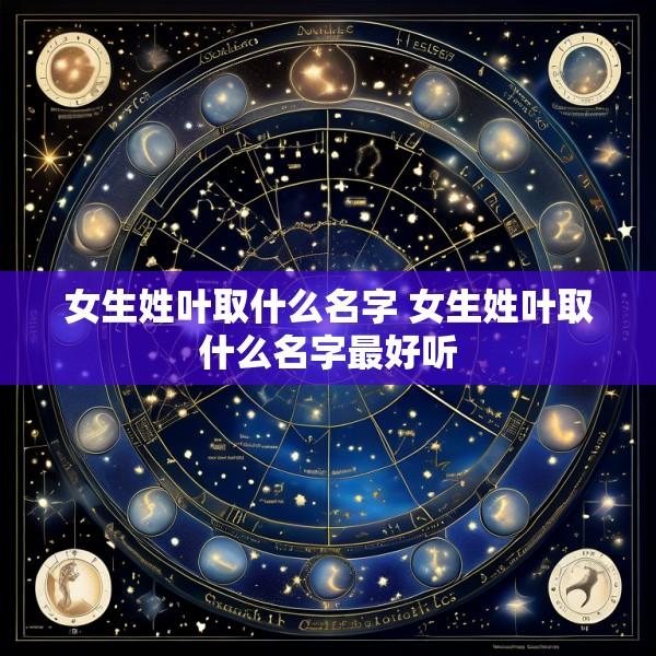 女生姓叶取什么名字 女生姓叶取什么名字最好听
