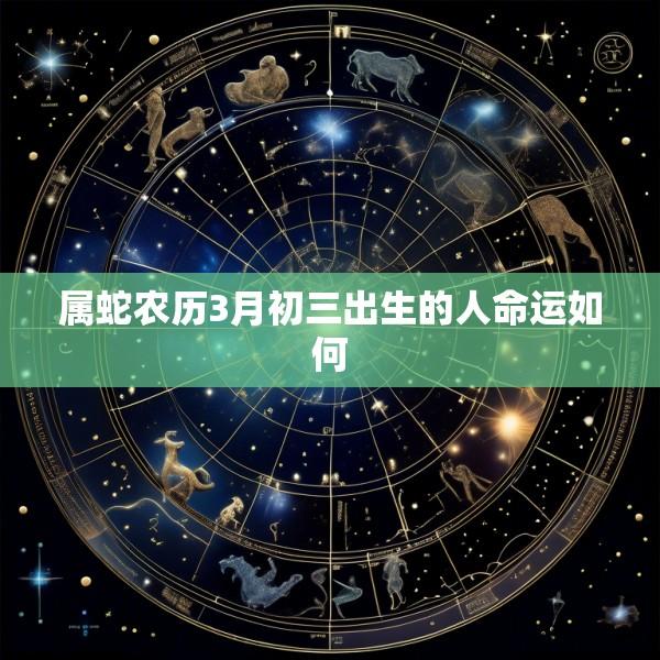 属蛇农历3月初三出生的人命运如何