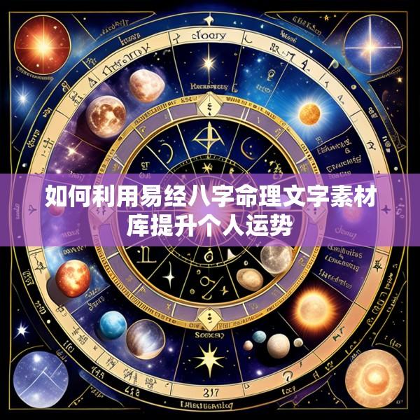 如何利用易经八字命理文字素材库提升个人运势
