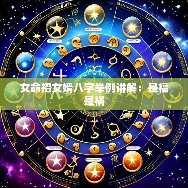 女命招女婿八字举例讲解：是福是祸