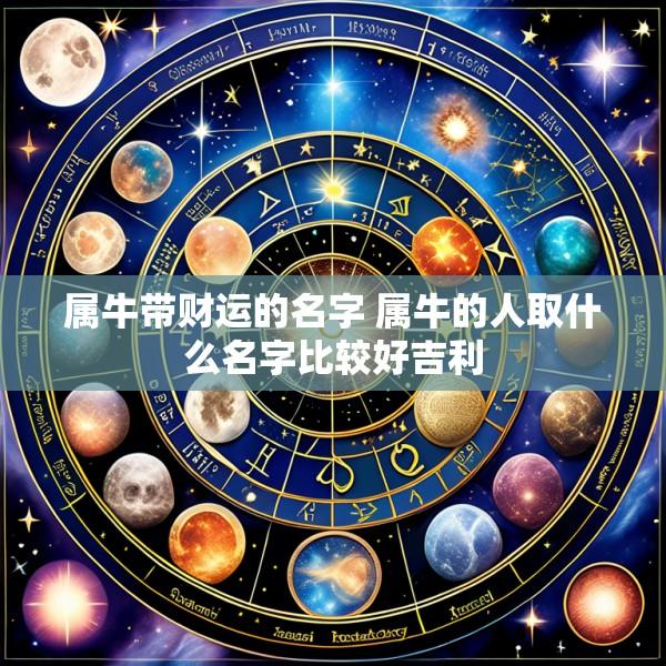 属牛带财运的名字 属牛的人取什么名字比较好吉利