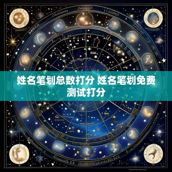 姓名笔划总数打分 姓名笔划免费测试打分