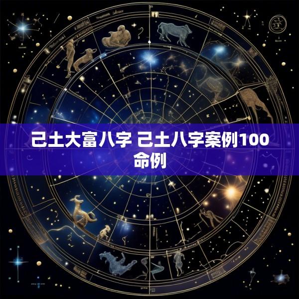 己土大富八字 己土八字案例100命例