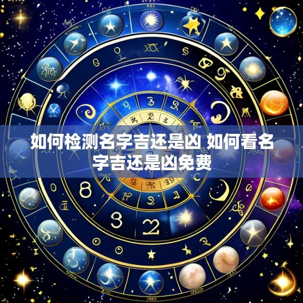 如何检测名字吉还是凶 如何看名字吉还是凶免费