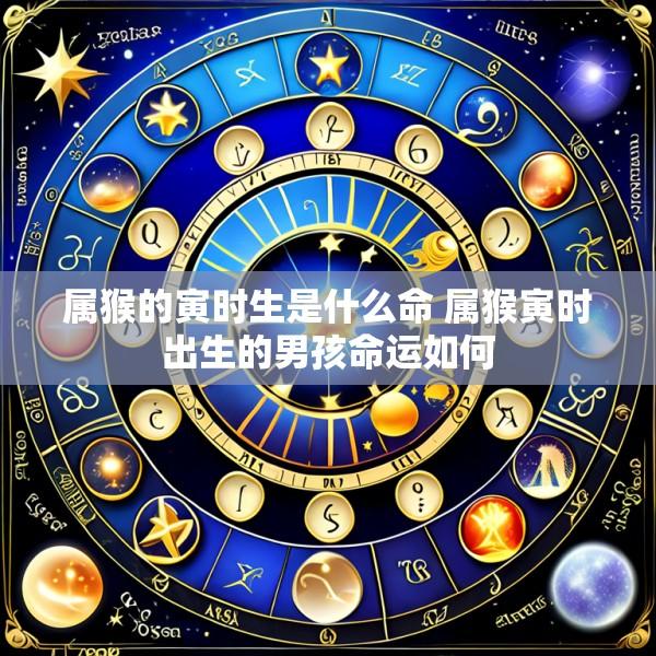 属猴的寅时生是什么命 属猴寅时出生的男孩命运如何