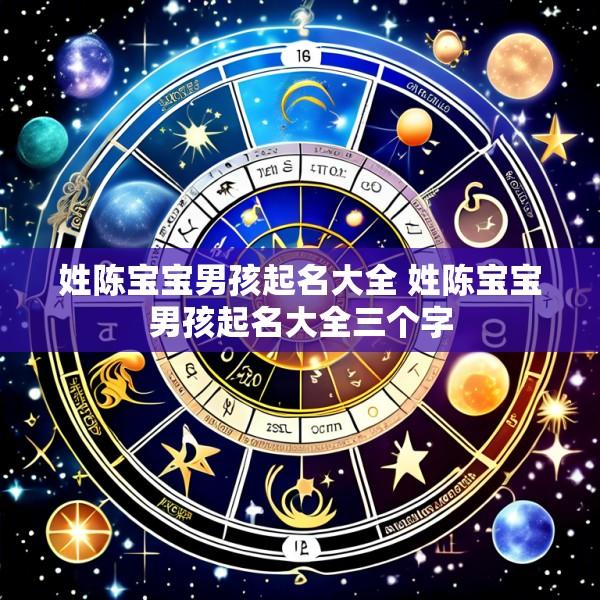 姓陈宝宝男孩起名大全 姓陈宝宝男孩起名大全三个字