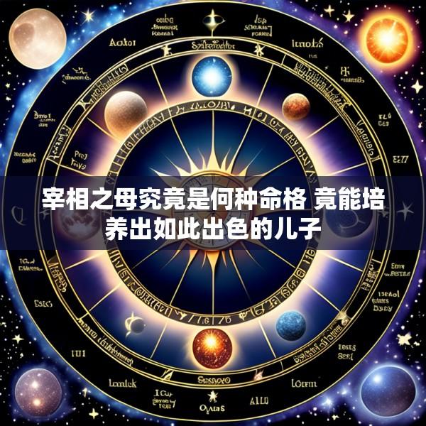 宰相之母究竟是何种命格 竟能培养出如此出色的儿子