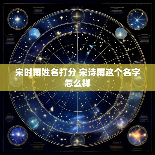 宋时雨姓名打分 宋诗雨这个名字怎么样