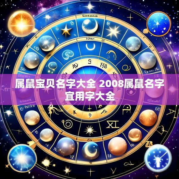 属鼠宝贝名字大全 2008属鼠名字宜用字大全