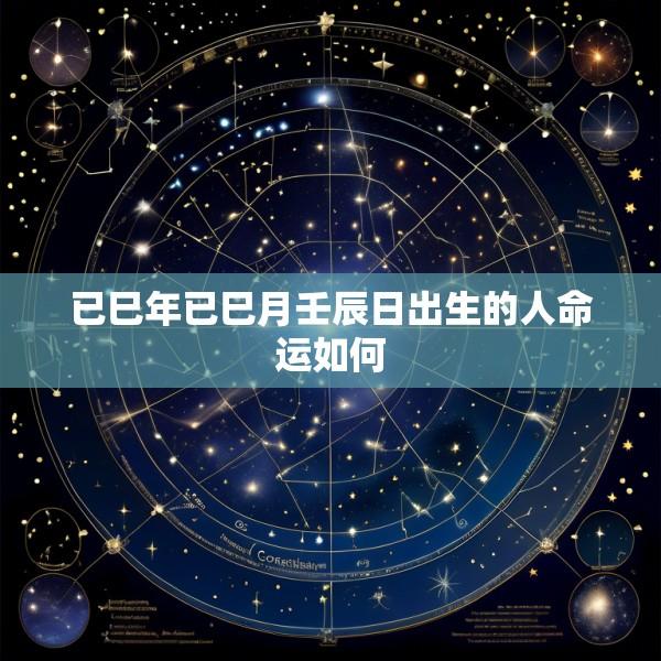 已巳年已巳月壬辰日出生的人命运如何